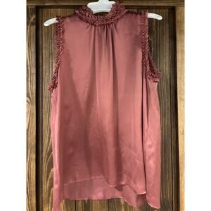 NWT Zara Satin-y Ruffle Pleat Neckline and Arms Large